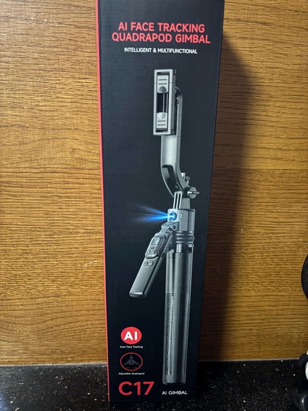C17 AI Face Tracking Quadrapod Gimbal Stabilizer Selfie Stick Tripod